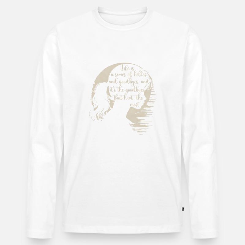 Trauriger Satz - Männer Premium Bio Langarmshirt - Weiß