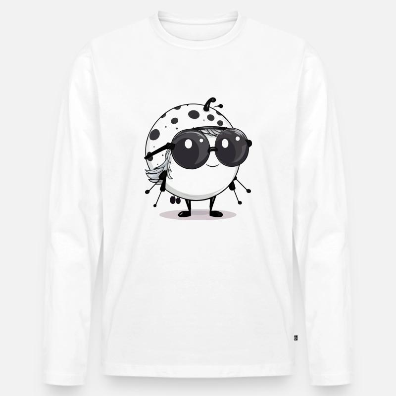 Ali Marienkäfer - Männer Premium Bio Langarmshirt - Weiß
