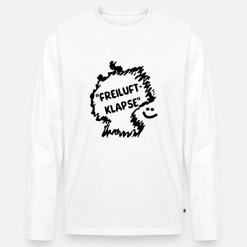Freiluft Klapse - Männer Premium Bio Langarmshirt - Weiß