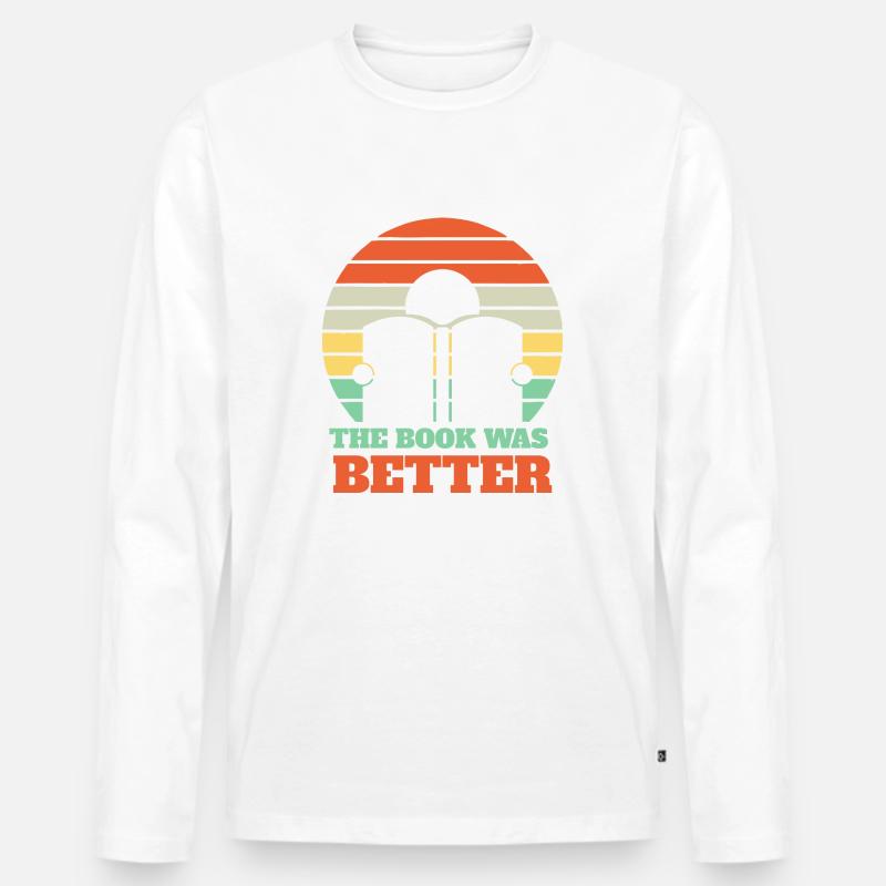 Das Buch war besser - Männer Premium Bio Langarmshirt - Weiß
