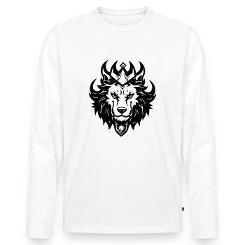 versprechen - Männer Premium Bio Langarmshirt - Weiß - Vorne - Nico (187cm)