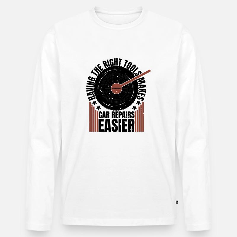 HAVING THE RIGHT TOOLSMAKES - Männer Premium Bio Langarmshirt - Weiß