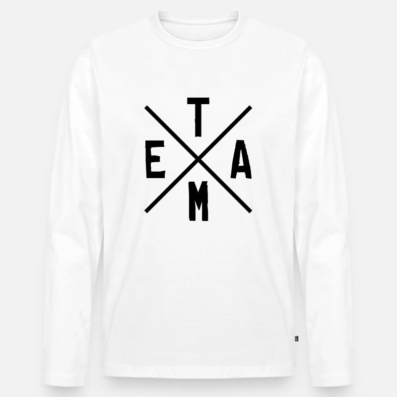 Conception d’équipe 1 - T-shirt manches longues Premium bio Homme - blanc