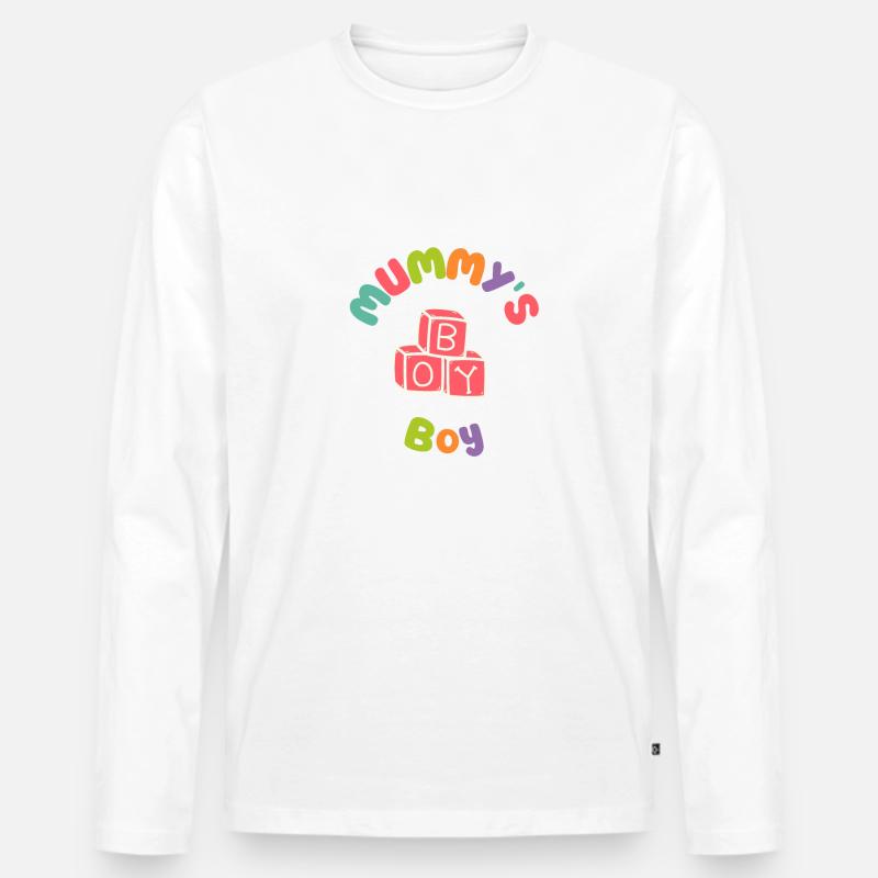 Mumms Junge Blöcke - Männer Premium Bio Langarmshirt - Weiß