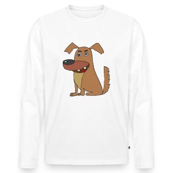 hund lustig - Männer Premium Bio Langarmshirt - Weiß - Vorne - Nico (187cm)