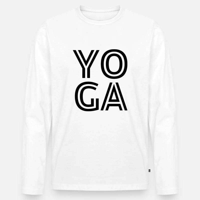 YOGA 1 - Männer Premium Bio Langarmshirt - Weiß
