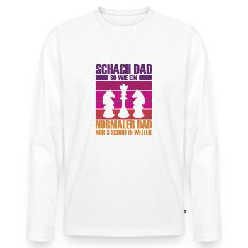 Schach Dad So wie ein normaler Dad nur drei Schrit - Männer Premium Bio Langarmshirt - Weiß - Vorne - Nico (187cm)