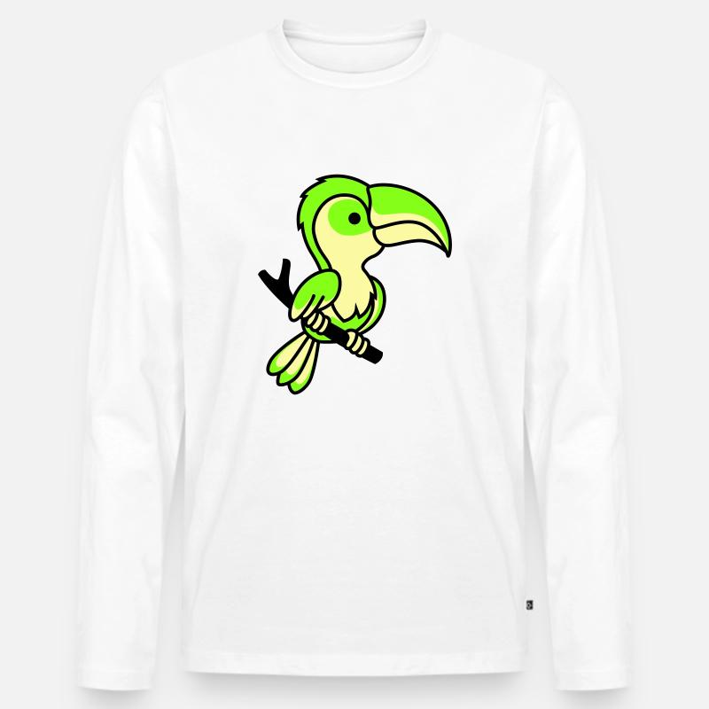 papagei - Männer Premium Bio Langarmshirt - Weiß
