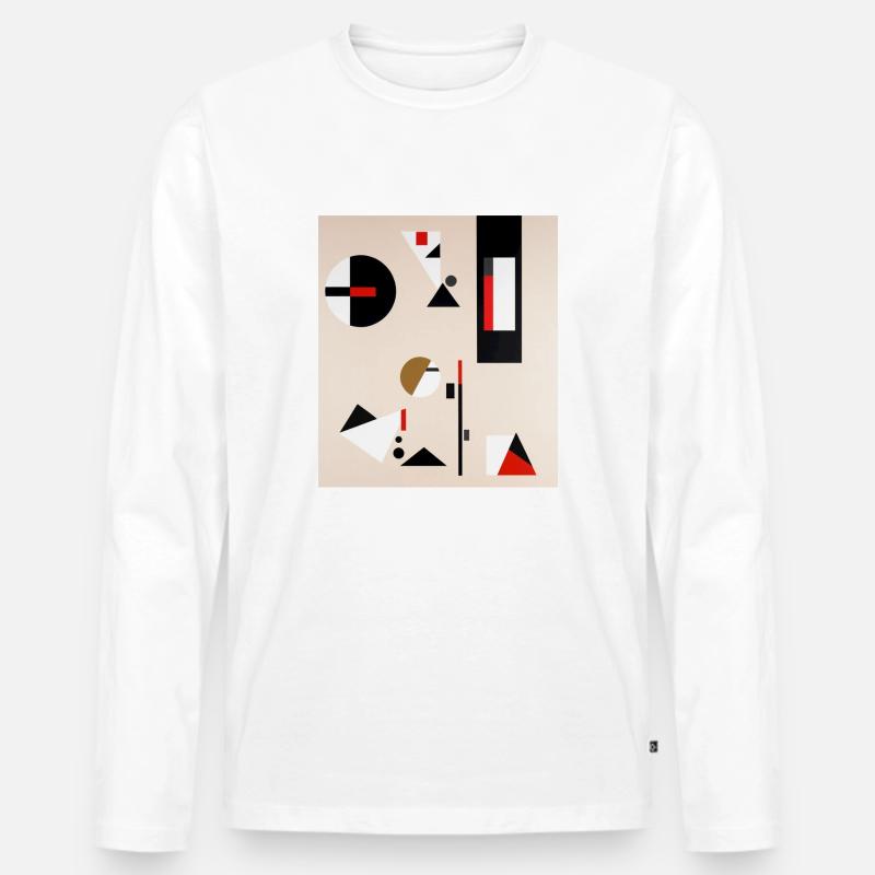 Abstrakte geometrische Komposition - Männer Premium Bio Langarmshirt - Weiß