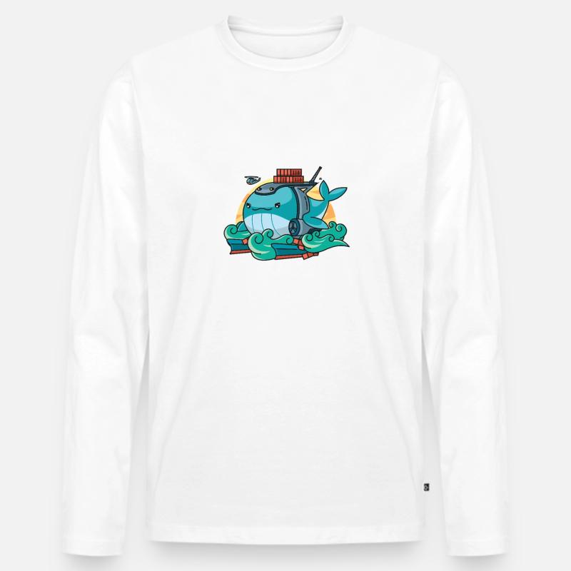 Docker rettet den Tag - Männer Premium Bio Langarmshirt - Weiß