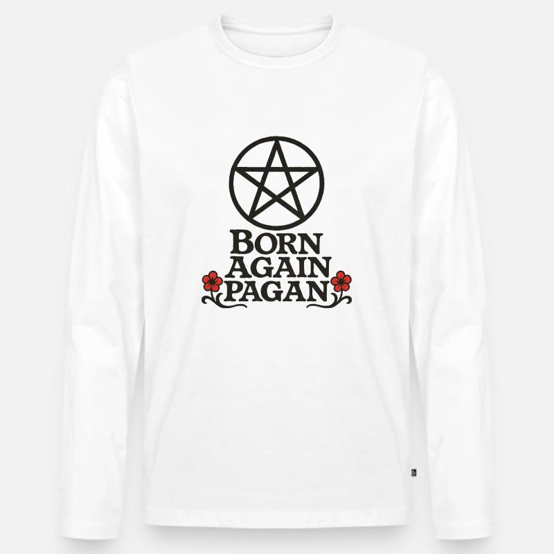 Wiedergeborener Heide - Männer Premium Bio Langarmshirt - Weiß