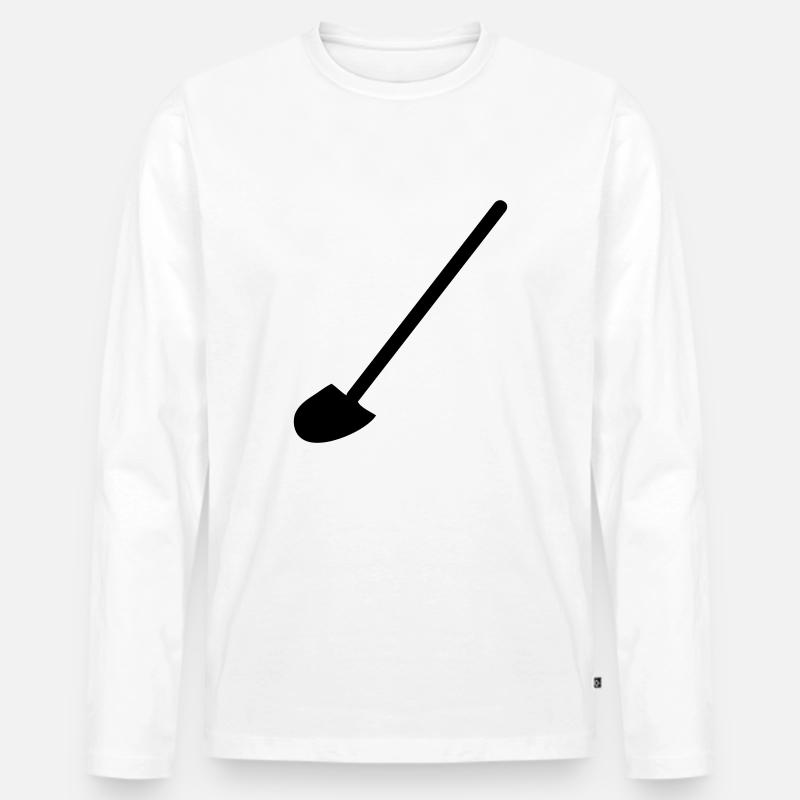 Schaufel - Männer Premium Bio Langarmshirt - Weiß