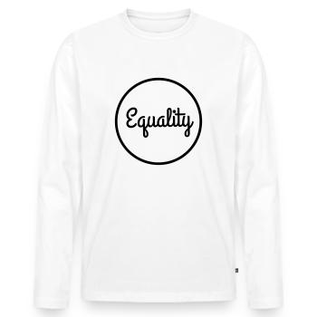 per Equality II B / W black - Men's Premium Organic Long Sleeve Shirt - white - Front - Nico (187cm)