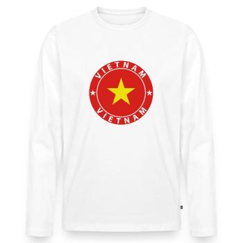 Vietnam - Männer Premium Bio Langarmshirt - Weiß - Vorne - Nico (187cm)