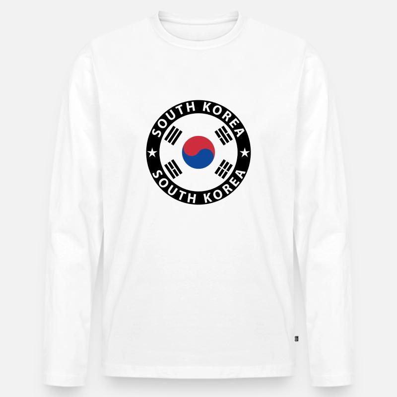 Südkorea - Männer Premium Bio Langarmshirt - Weiß