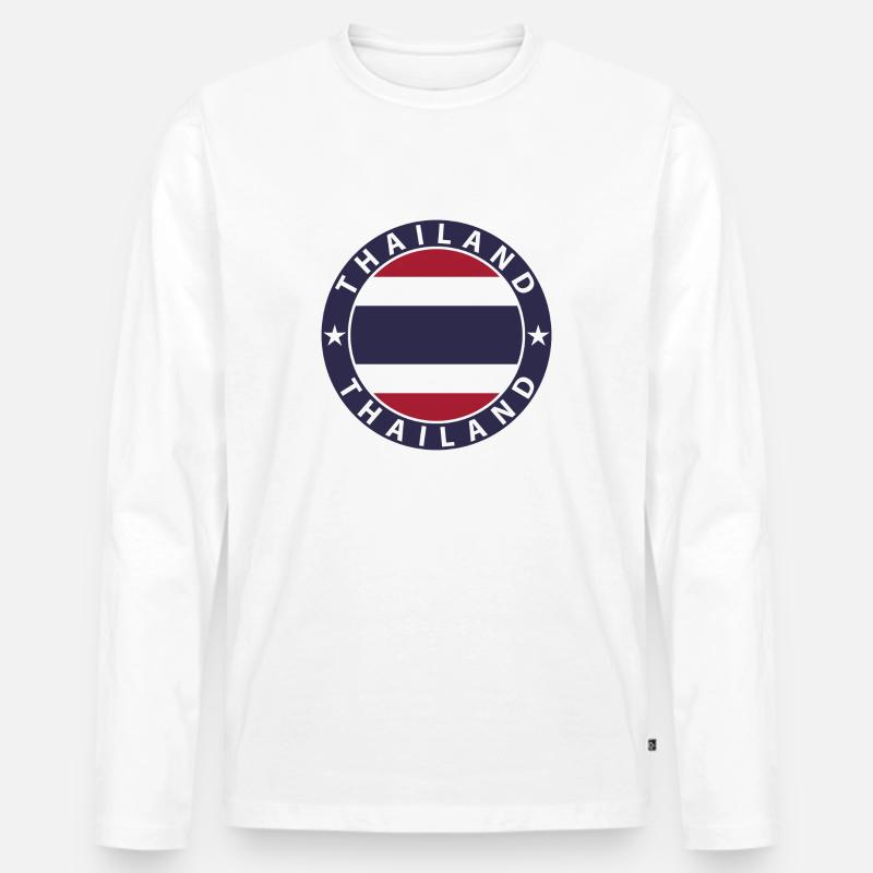 Thailand - Männer Premium Bio Langarmshirt - Weiß