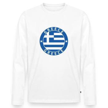 Greece - Men's Premium Organic Long Sleeve Shirt - white - Front - Nico (187cm)