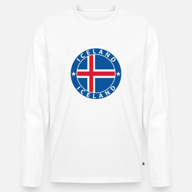 Island - Männer Premium Bio Langarmshirt - Weiß