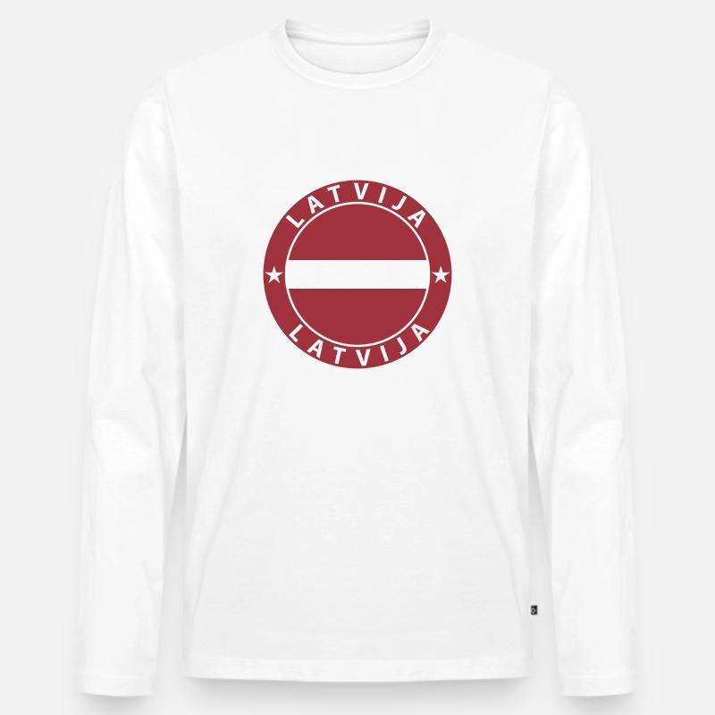 Lettland - Männer Premium Bio Langarmshirt - Weiß