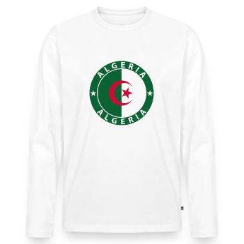 Algeria - Men's Premium Organic Long Sleeve Shirt - white - Front - Nico (187cm)