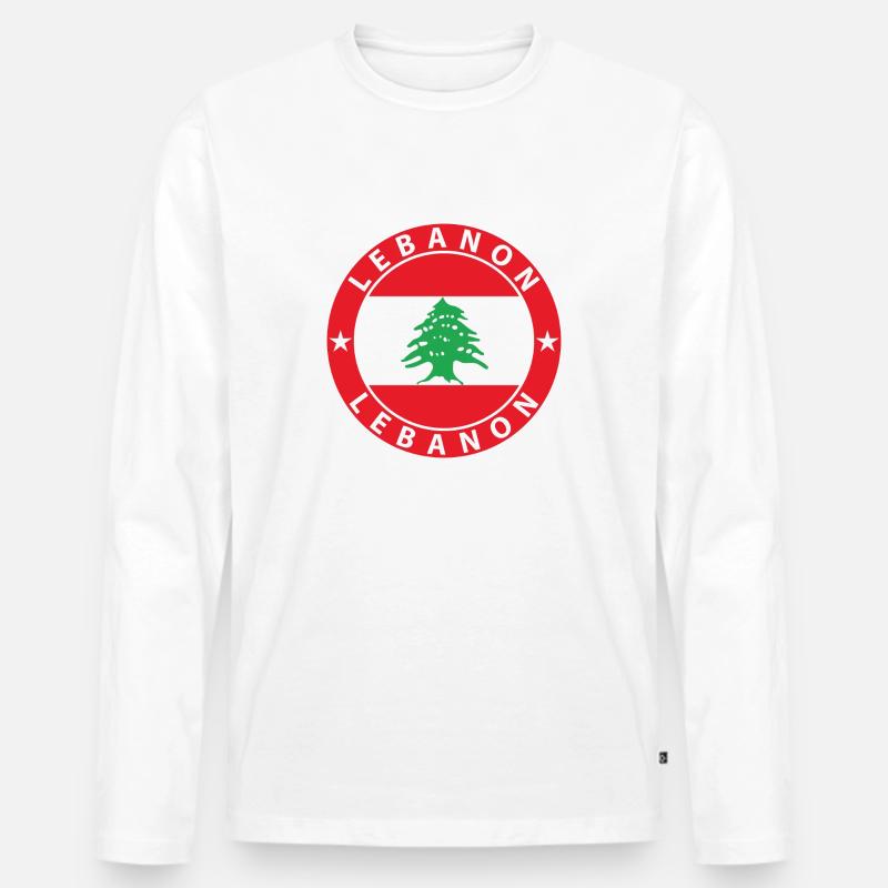 Libanon - Männer Premium Bio Langarmshirt - Weiß