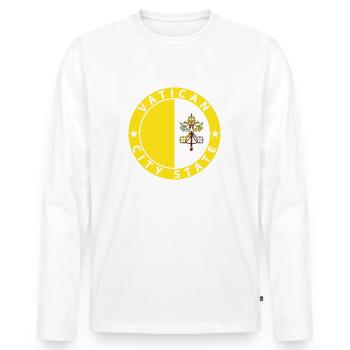 Vatican - Men's Premium Organic Long Sleeve Shirt - white - Front - Nico (187cm)
