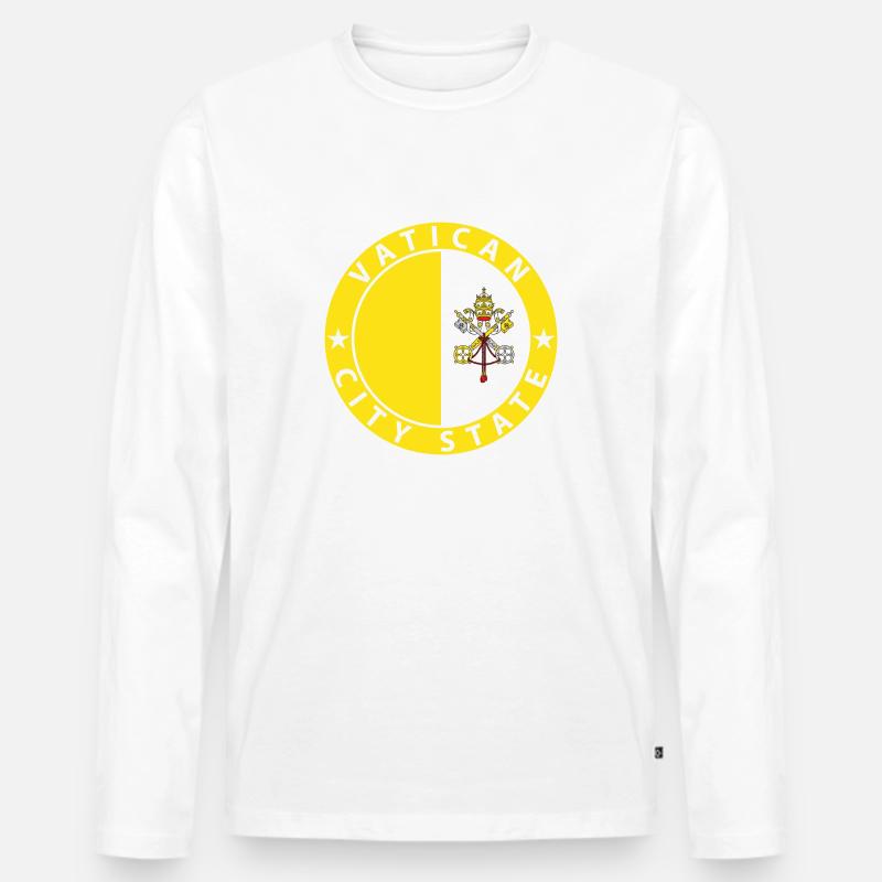 Vatikan - Männer Premium Bio Langarmshirt - Weiß