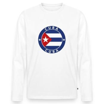 Cuba - Men's Premium Organic Long Sleeve Shirt - white - Front - Nico (187cm)