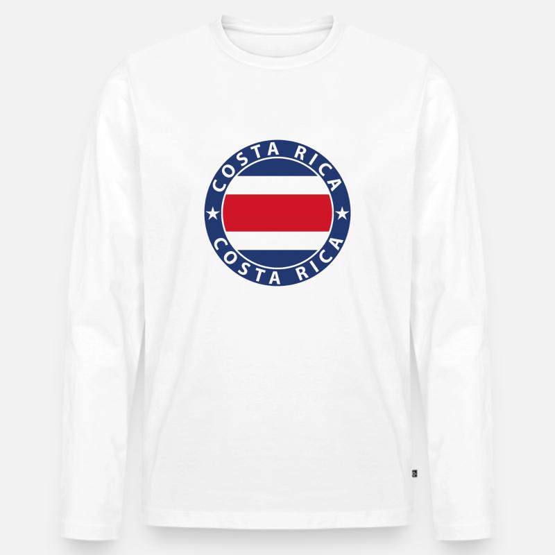 Costa Rica - Männer Premium Bio Langarmshirt - Weiß