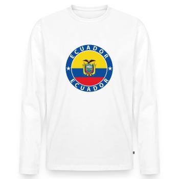 Ecuador - Men's Premium Organic Long Sleeve Shirt - white - Front - Nico (187cm)