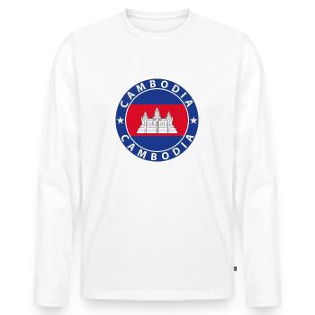 Cambodge - T-shirt manches longues Premium bio Homme - blanc - Devant - Nico (187cm)
