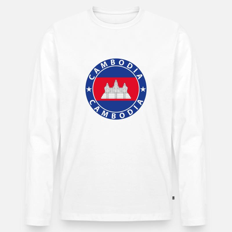 Cambodia - Männer Premium Bio Langarmshirt - Weiß