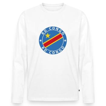 RD CONGO - Men's Premium Organic Long Sleeve Shirt - white - Front - Nico (187cm)