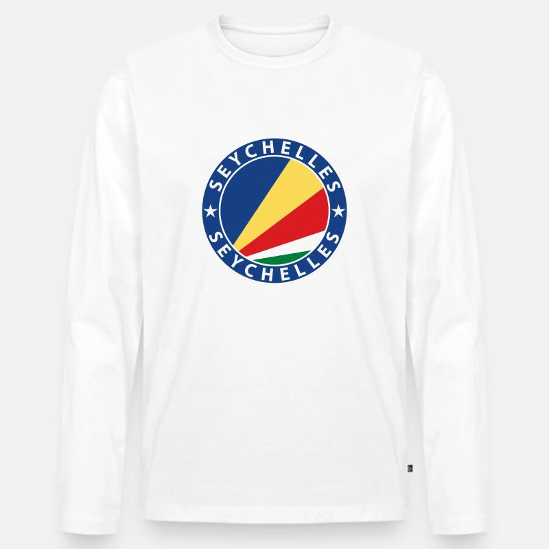 Seychellen - Männer Premium Bio Langarmshirt - Weiß