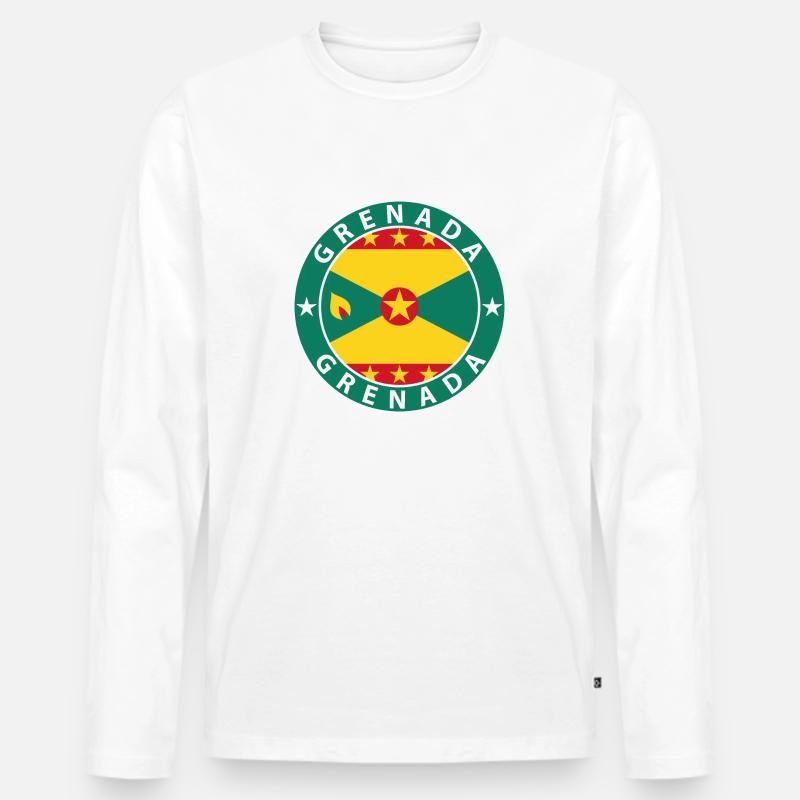 Grenada - Männer Premium Bio Langarmshirt - Weiß