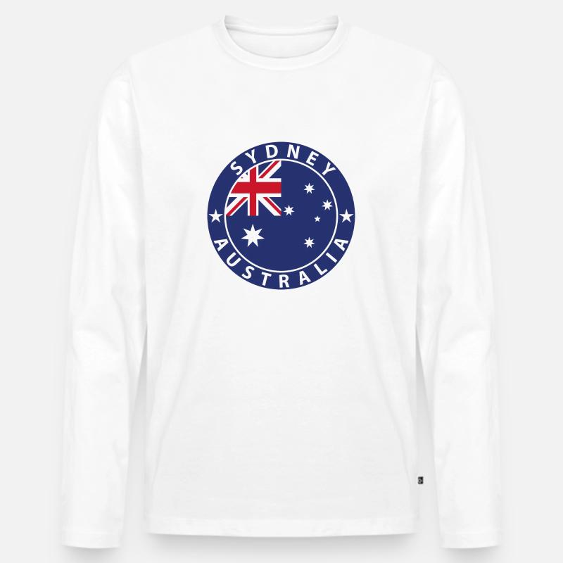 Sydney - Männer Premium Bio Langarmshirt - Weiß