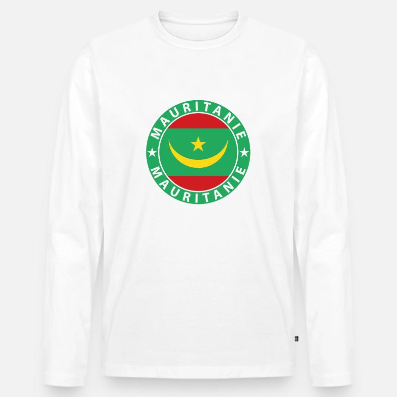 Mauretanien - Männer Premium Bio Langarmshirt - Weiß