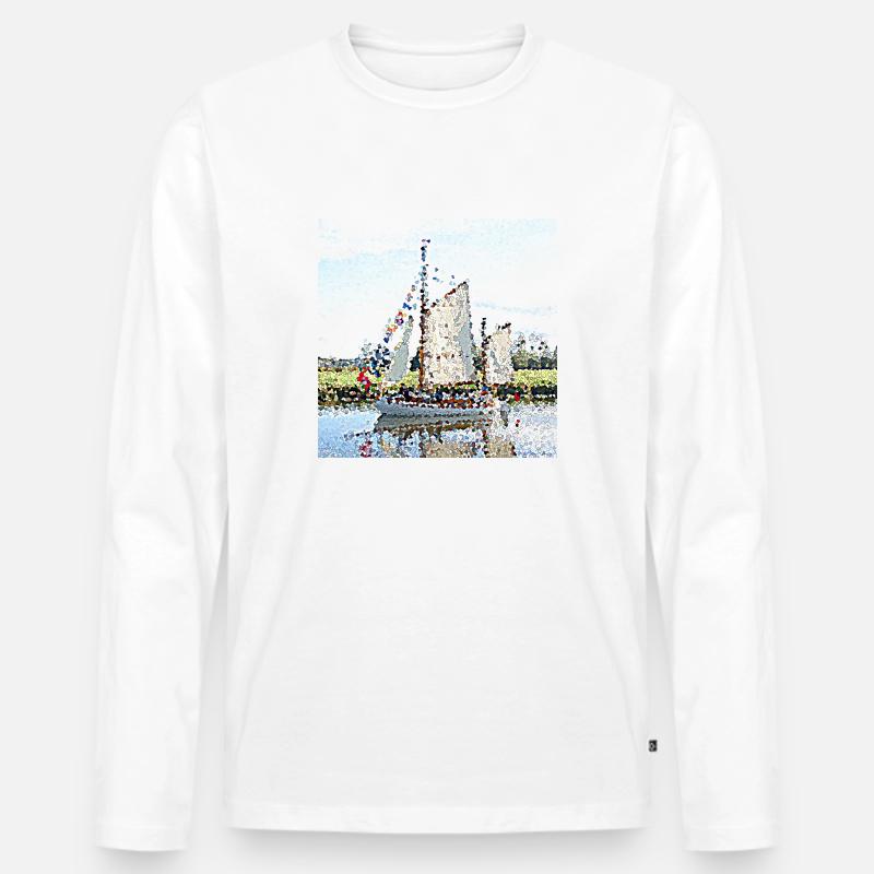 Das Segelboot - Männer Premium Bio Langarmshirt - Weiß