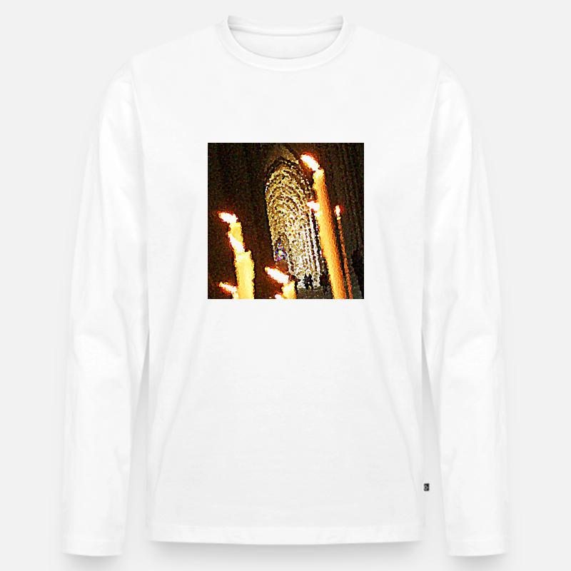 Die Flammen der Göttlichkeit - Männer Premium Bio Langarmshirt - Weiß