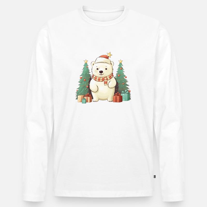 Niedlicher Weihnachts-Eisbär - Männer Premium Bio Langarmshirt - undefined