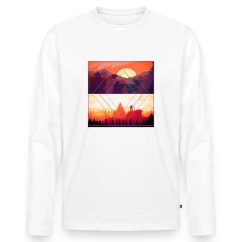 Nature moderne - T-shirt manches longues Premium bio Homme - blanc - Devant - Nico (187cm)