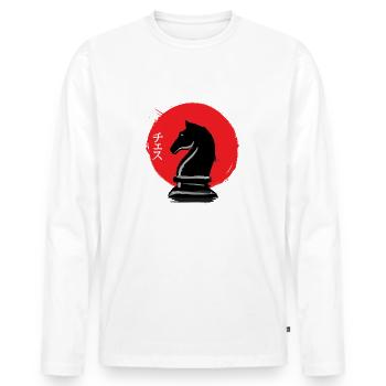 Echecs Japon Springer - T-shirt manches longues Premium bio Homme - blanc - Devant - Nico (187cm)