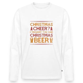 Acclamations de Noël - T-shirt manches longues Premium bio Homme - blanc - Devant - Nico (187cm)