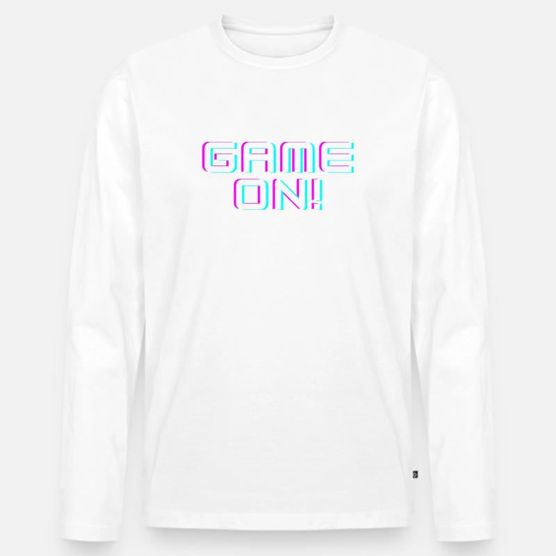 Game On - Männer Premium Bio Langarmshirt - Weiß