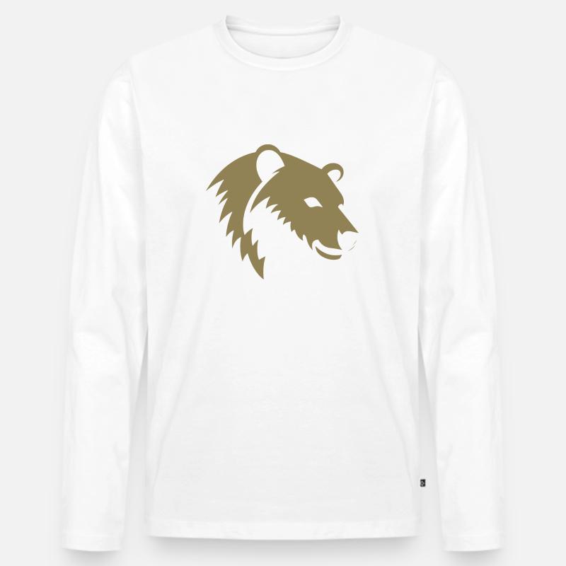 Bär Silhouette eines Eisbärkopfes - Männer Premium Bio Langarmshirt - undefined