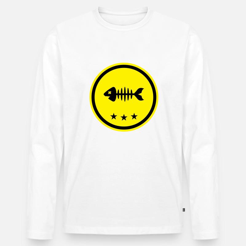 Fisch Symbol Knochen Gräte - Männer Premium Bio Langarmshirt - undefined