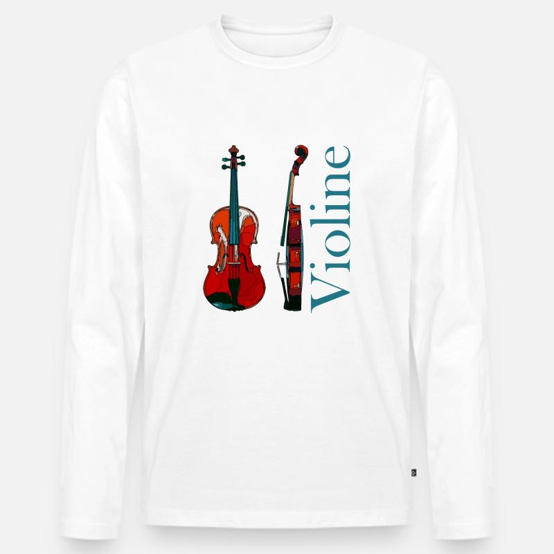 violine - Männer Premium Bio Langarmshirt - Weiß