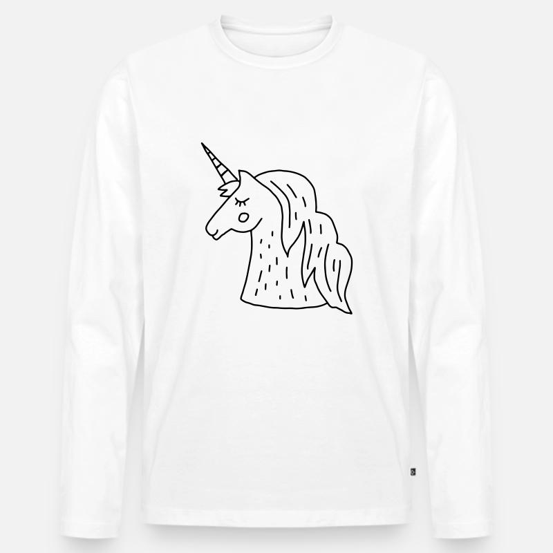 Einhorn - Männer Premium Bio Langarmshirt - Weiß