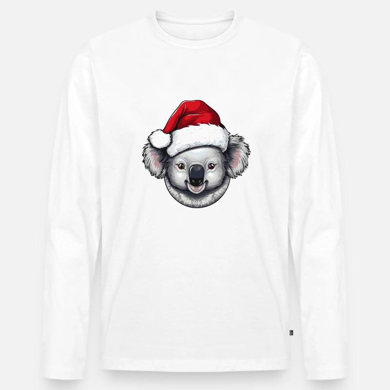 Koala Weihnachten Tier Kopf - Männer Premium Bio Langarmshirt - undefined