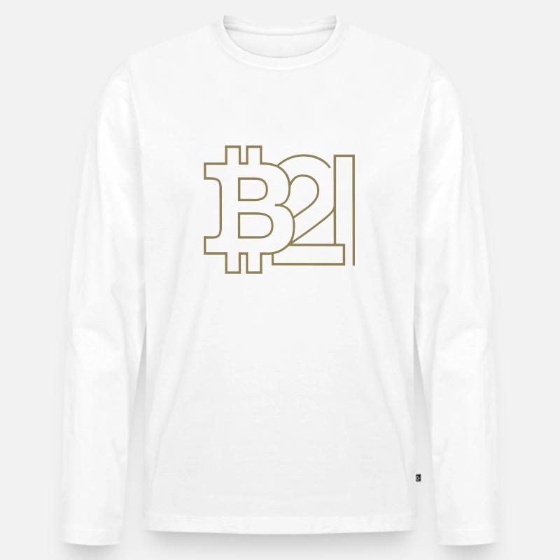 Bitcoin Silhouette Taschenformat - Männer Premium Bio Langarmshirt - undefined